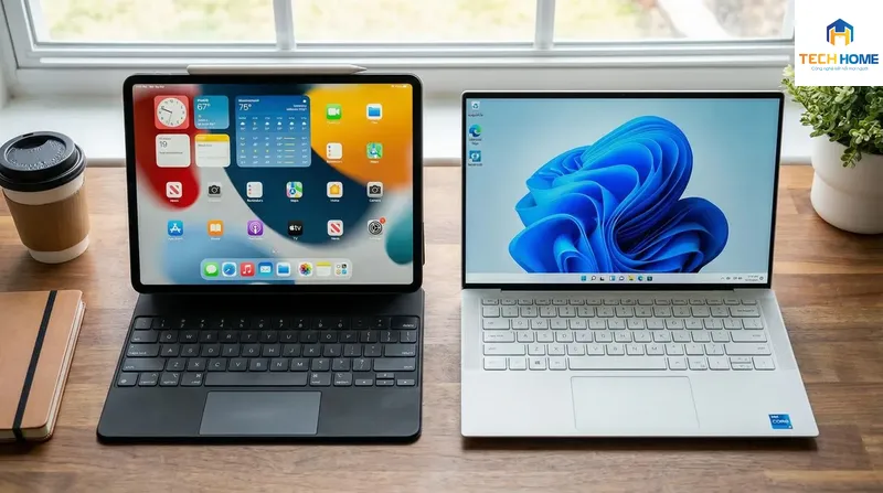 So sánh thiết kế và tính di động giữa iPad Pro kèm bàn phím và laptop truyền thống