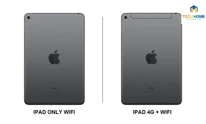 Hai chiếc máy tính bảng iPad đặt cạnh nhau so sánh ngoại hình